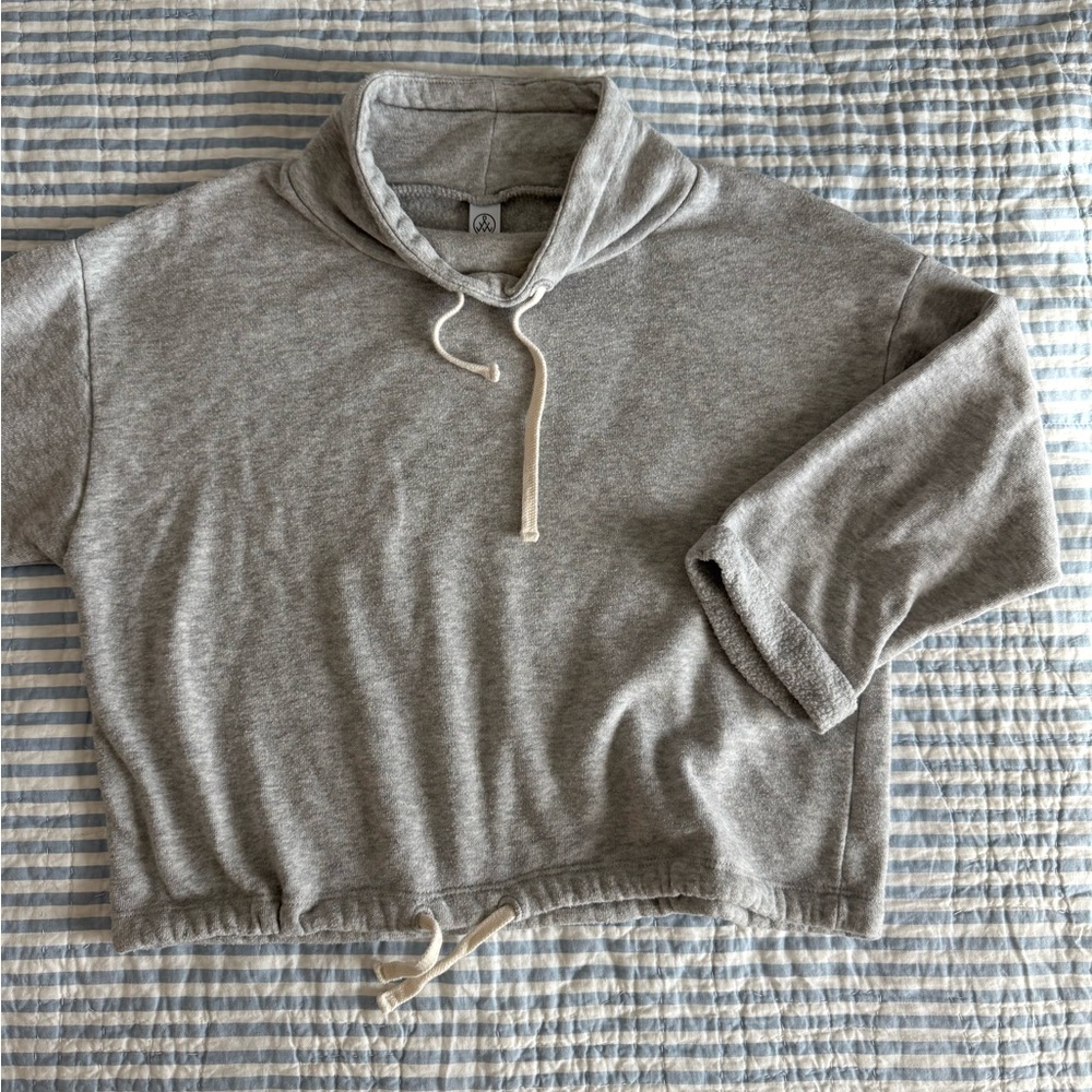 Gray Cropped Hoodie